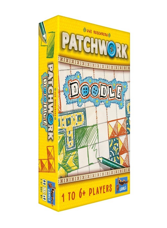 Lookout Patchwork Doodle Board Game - Creative Strategy Game, Puzzle Game, Drawing Game, Family Board Game for Kids & Adults, Ages 8+, 1-6 Players, 20 Minute Playtime, Made Games - Image 1